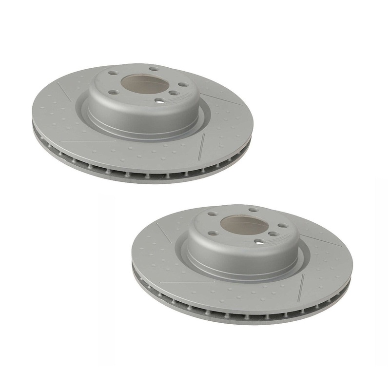 Rear Dimpled & Slotted Brake Rotor Kit (345×24) – BMW F2x 228i / F3x 320i & more (fits many models check fitment)