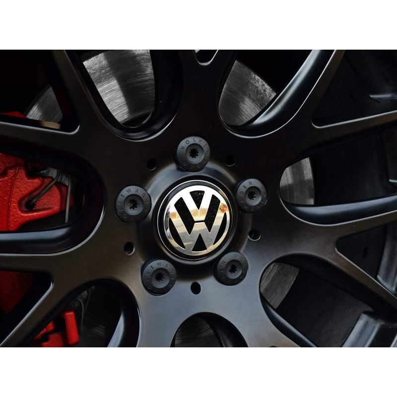 VW Center Cap Badge Insert Set – Deep Black Pearl