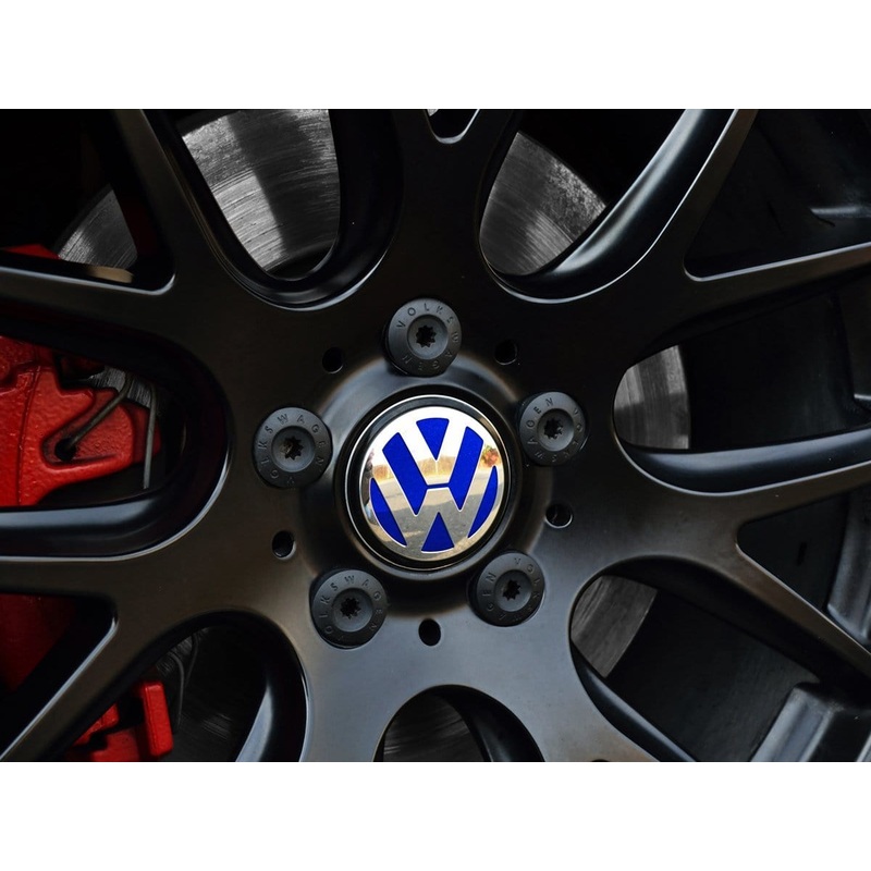 VW Center Cap Badge Insert Set – Rising Blue Metallic