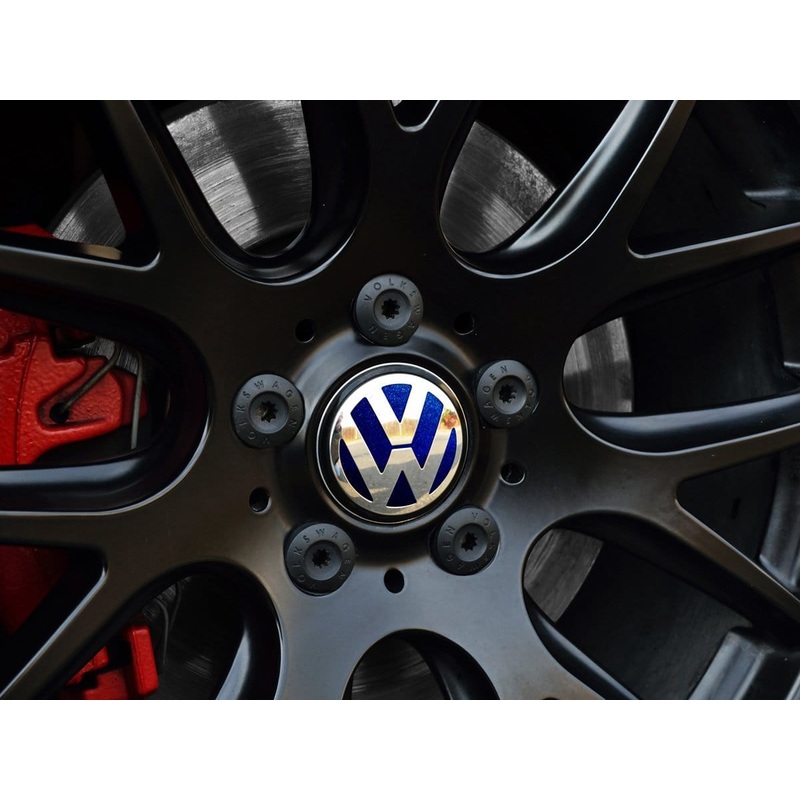 VW Center Cap Badge Insert Set – Shadow Blue Metallic