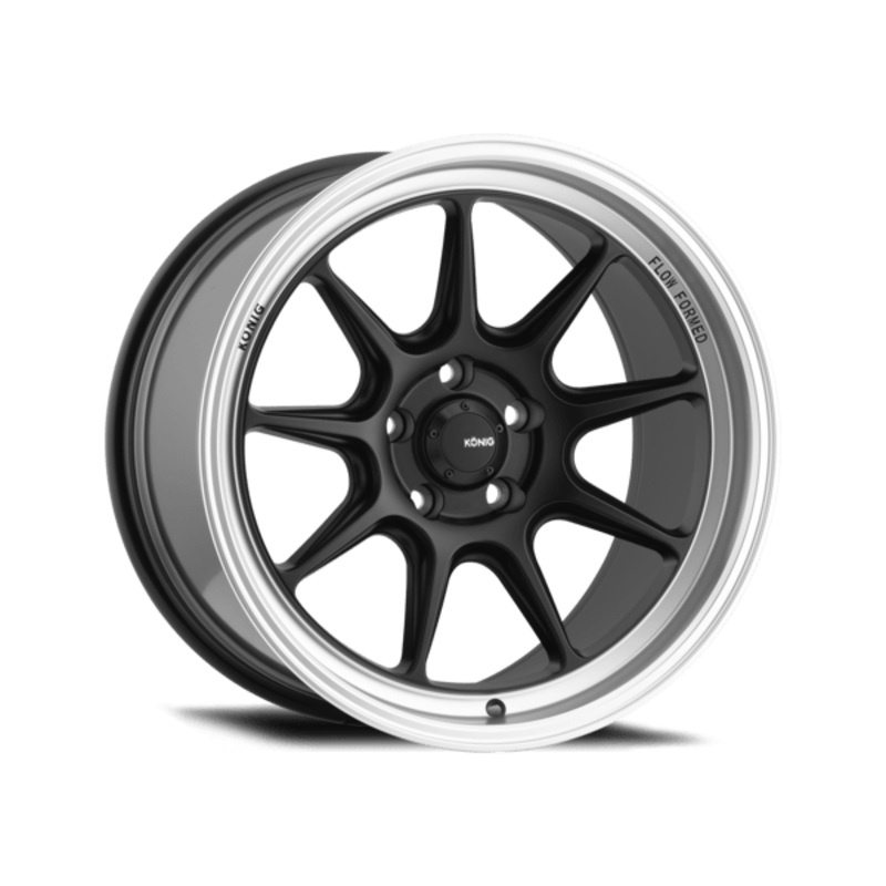 Konig Countergram 17″ 4×100 Matte Black/Machined Lip (NLA)