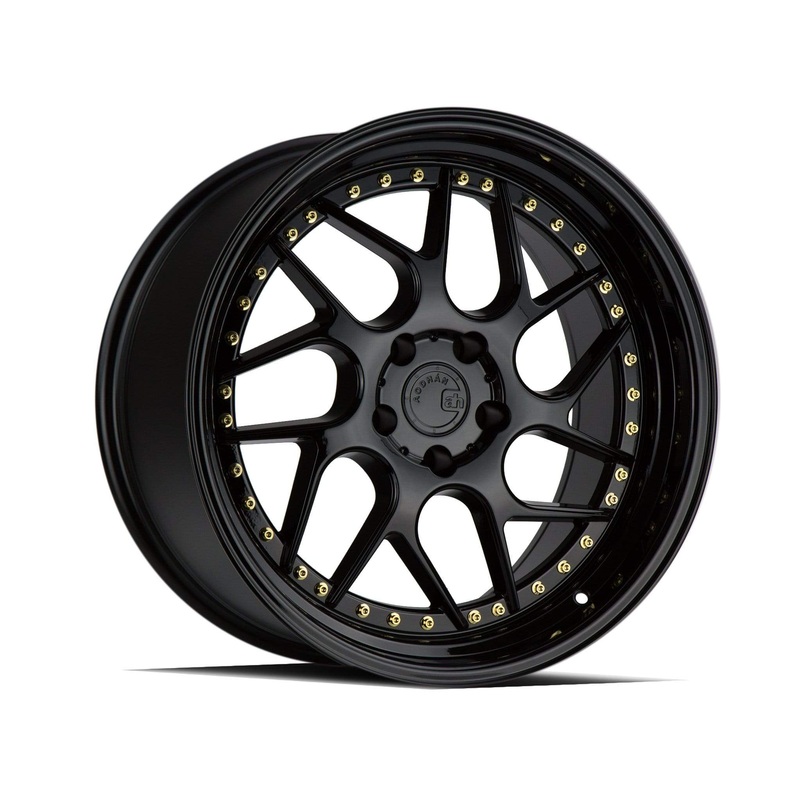 Aodhan DS01 18″ 5×114.3  Gloss Black W /Gold Rivets