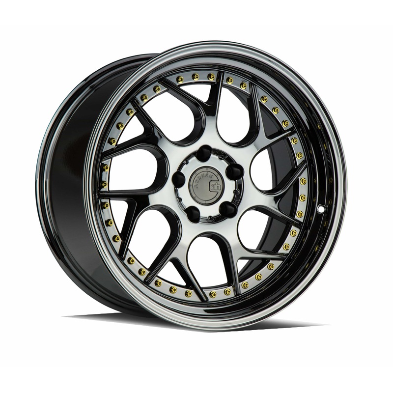 Aodhan DS01 19″ 5×114.3  Black Vacuum W/ Gold Rivets