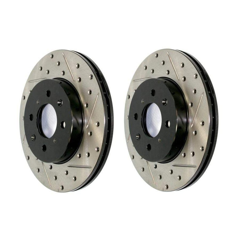 StopTech Sport Drilled/Slotted Brake Rotors (Rear Left & Right) – 12-19 Beetle / 12-18 Jetta / 2015 Golf SportWagen (253mm)