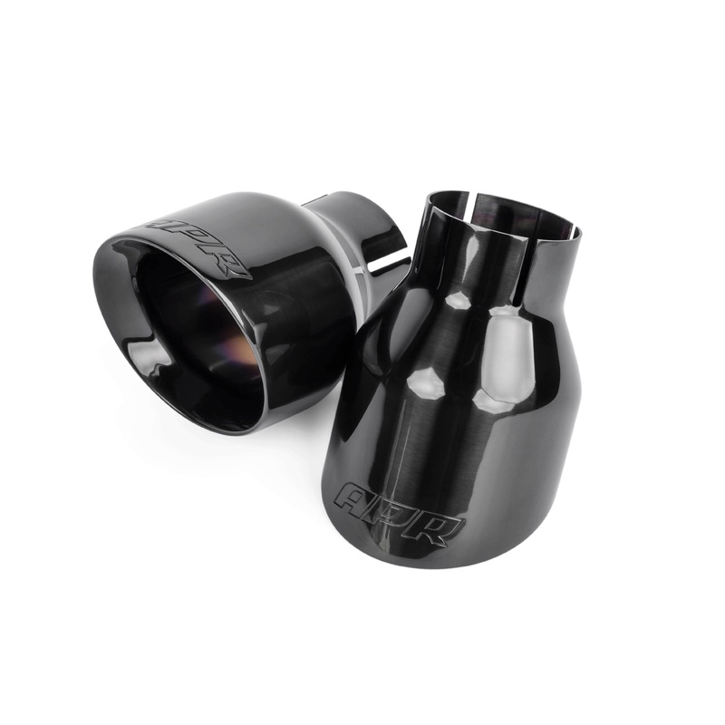 APR Double-Walled 4″ Slash-Cut Tips (Polished Diamond Black) – Set of 2