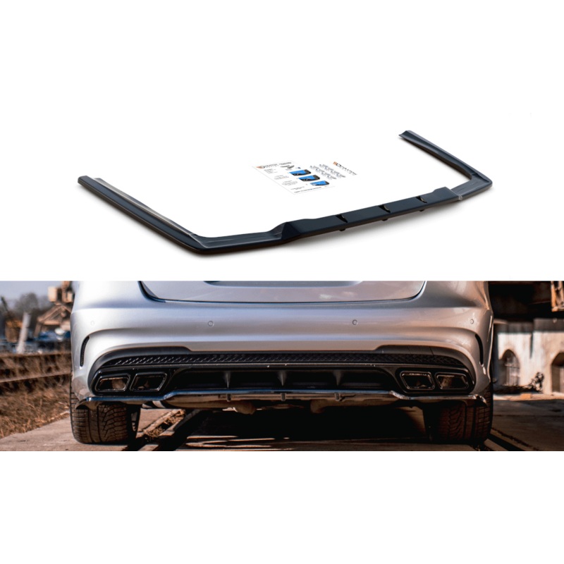 Maxton Design Central Rear Splitter (With Vertical Bars) Mercedes-Benz E63 AMG Sedan W212 Facelift