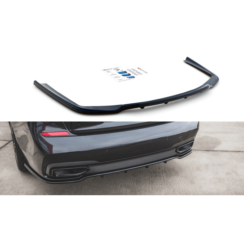 Maxton Design Central Rear Splitter (With Vertical Bars) For BMW 7 M-Package G11