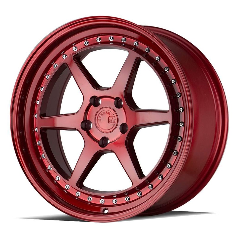 Aodhan DS09 18″ 5×100 Candy Red w/ (Chrome Rivets)
