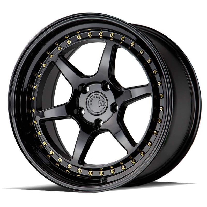 Aodhan DS09 18″ 5×100 Gloss Black (Gold Rivet)