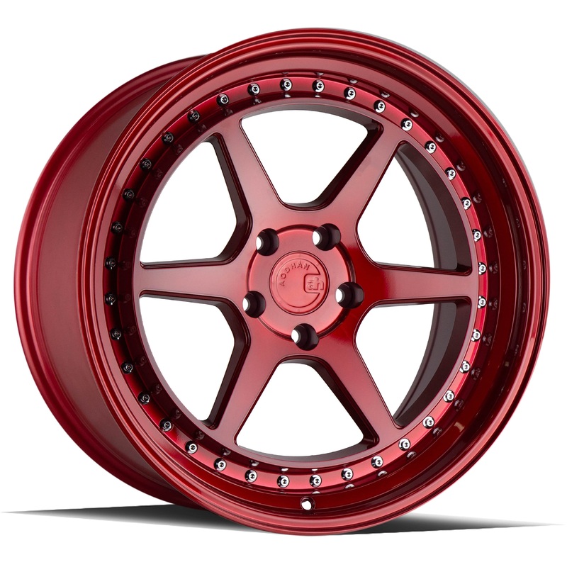 Aodhan DS09 19″ 5×114.3 Candy Red w/ (Chrome Rivets)