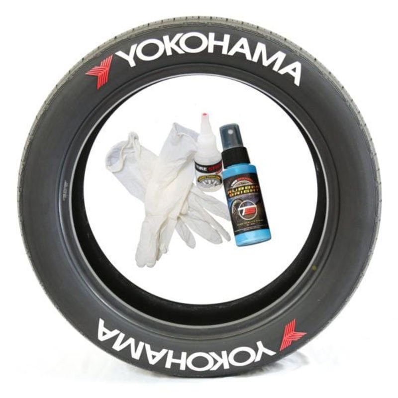 Tire Stickers – YOKOHAMA WITH RED LOGO – Temporary
