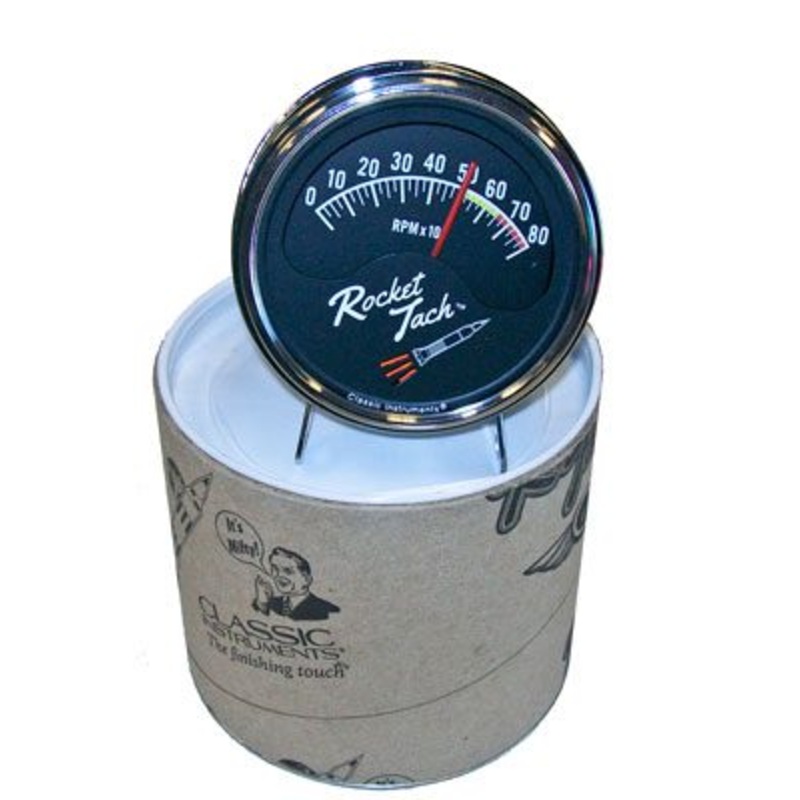 Rocket Tachometer 3-3/8″ Chrome Instrument