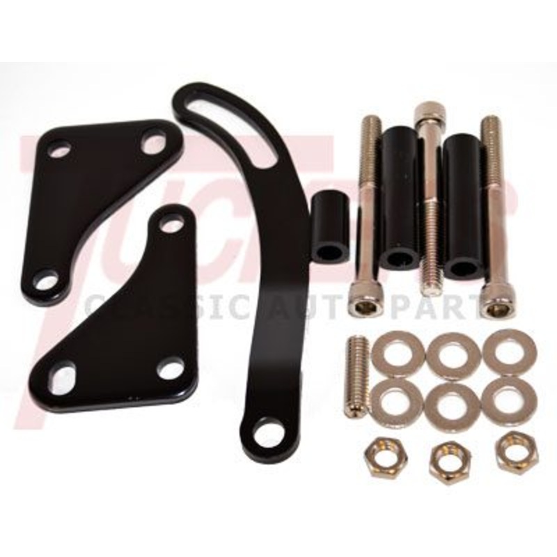 Steel Chevy SB Power Steering Bracket Set SWP LWP-Black
