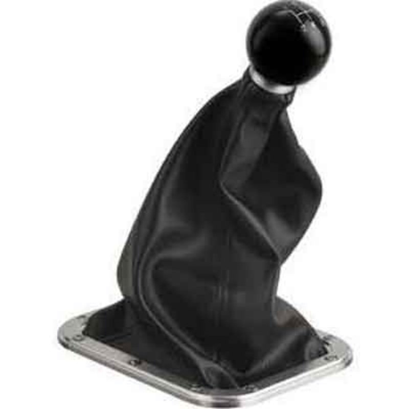 SHIFT BOOT BEZEL BILLET ALUMINUM 3/8 IN.-24 THREAD W/HI-TOP RECTANGULAR BOOT